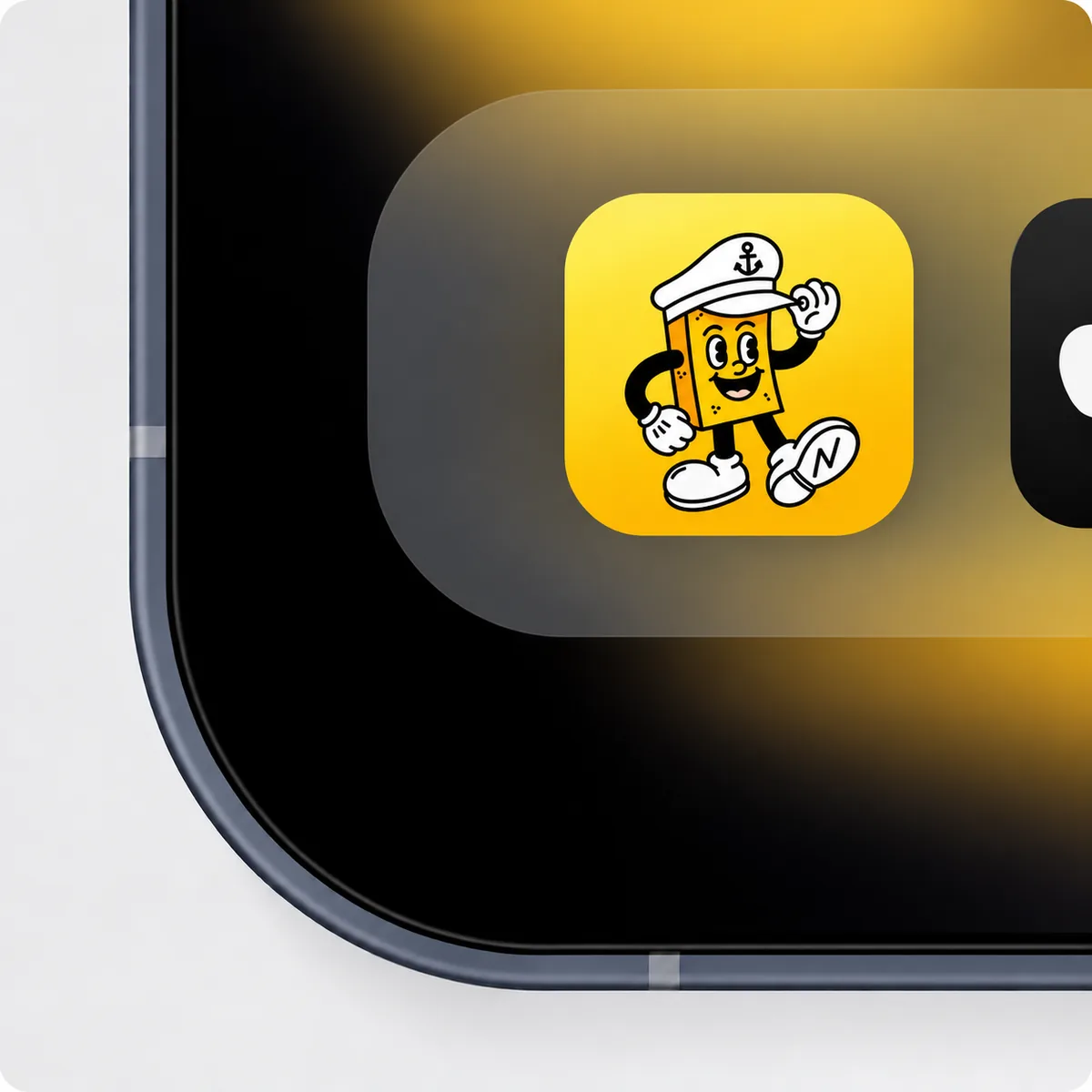 Captain Chip app icon close-up on a phone screen