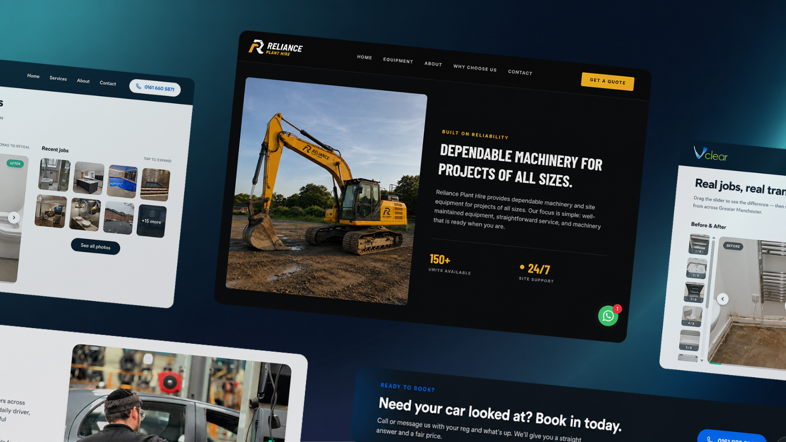Selection of website designs built by Keshr Media